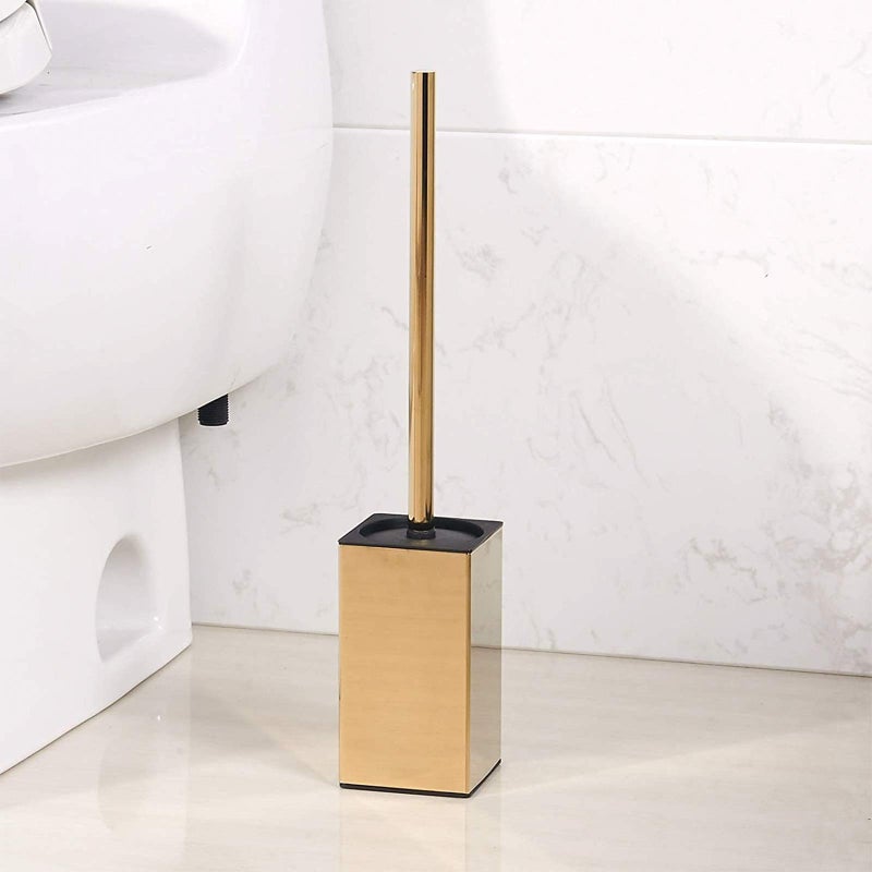 BGL Toilet Brush Holder Stainless Steel 304 Standing Gold Square Toilet Brush Holder for Bathroom Storage and Organization (Gold) - Image 3